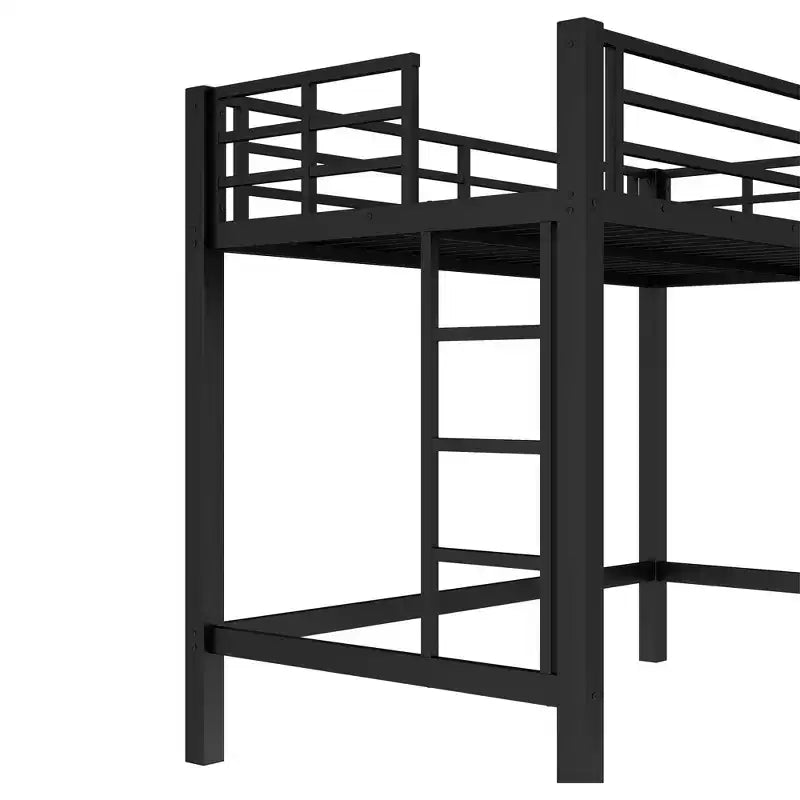 Lit mezzanine métallique noir de taille double Lit mezzanine