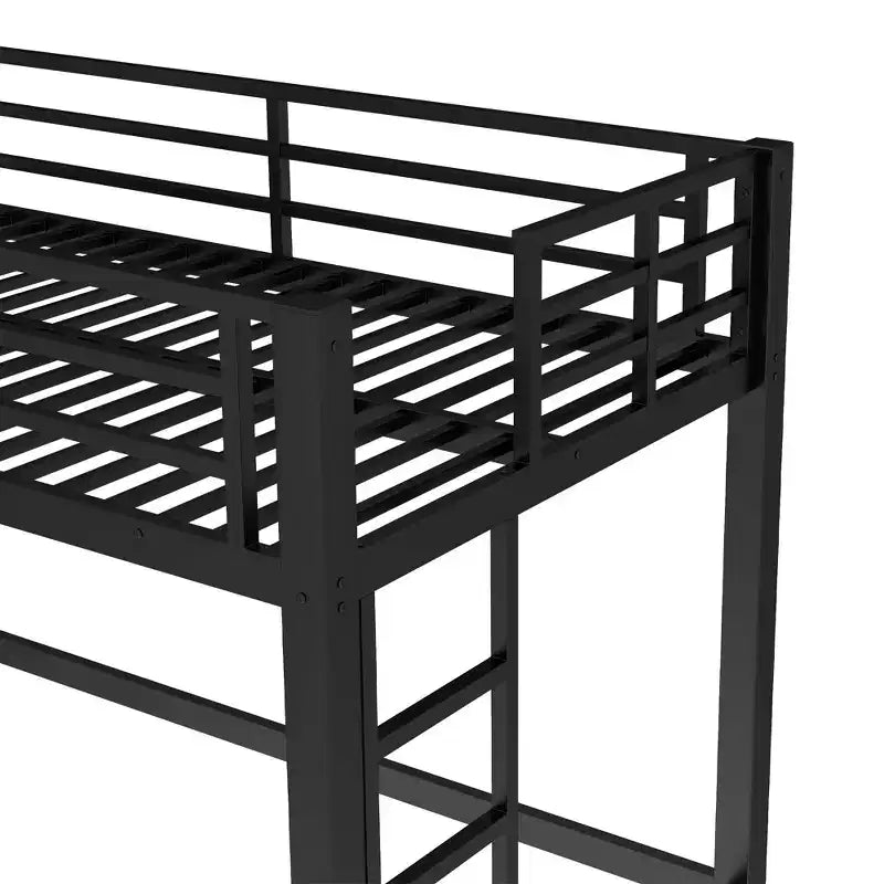 Lit mezzanine métallique noir de taille double Lit mezzanine