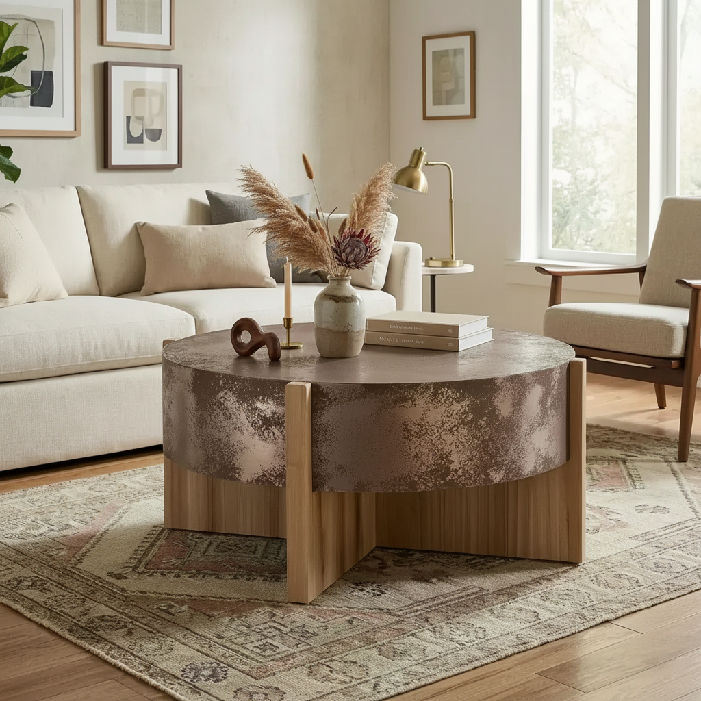 Table basse rustique ronde