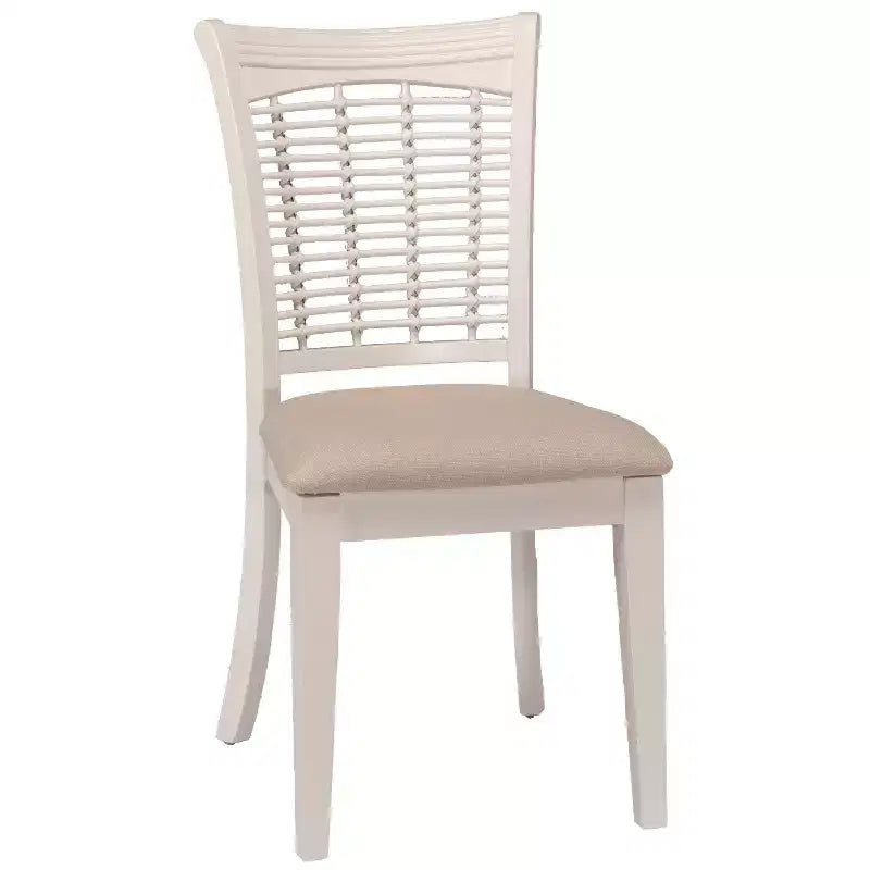 Set of 2 Bayberry Wood Dining Chairs White - Hillsdale Furniture: Bamboo-Style Cream Upholstery Armless