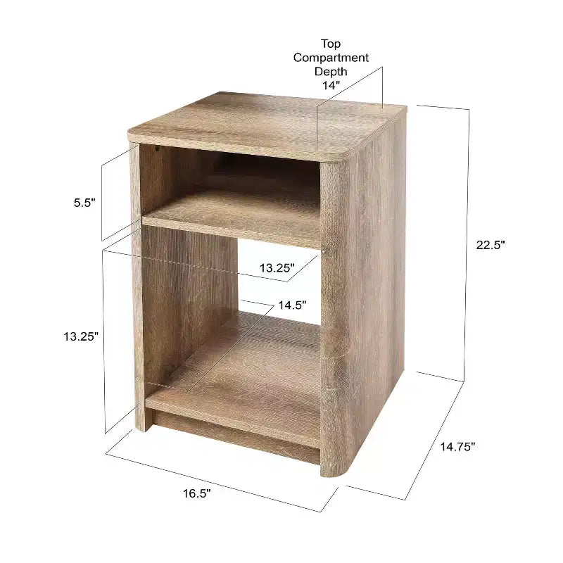 Compartiment de rangement carré pour table de chevet