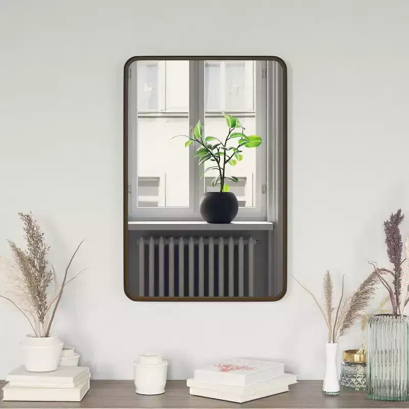 Miroir mural avec dos argenté