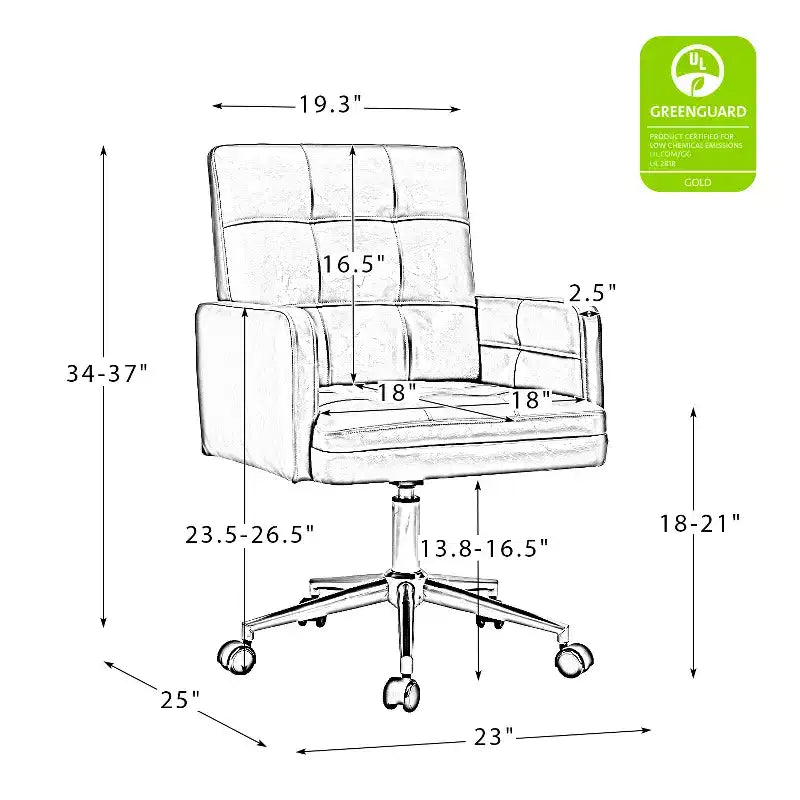 Fauteuil de bureau capitonné moderne