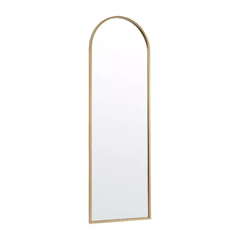 Flash Furniture Mila Arched Metal Framed Wall Mirror for Hallways Entryways Dining and Living Rooms