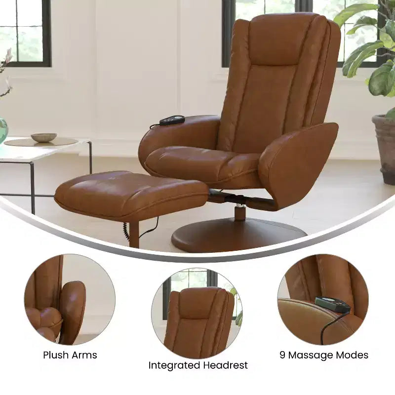 Fauteuil inclinable massant en peluche