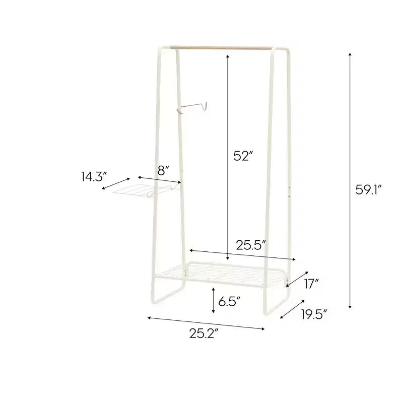Portant à vêtements multifonctionnel en métal
