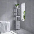 VASAGLE Bathroom Floor Cabinet Bathroom Storage Organizer Rack Stand Multifunctional Corner Unit 2 Drawers